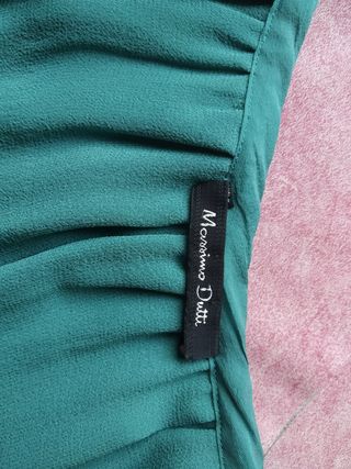 Vestido turquesa seda corto Massimo Dutti