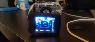 Mini camara de fotos y carcasa acuatica