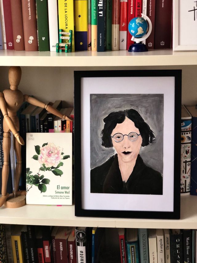 Simone Weil, decoración librería Filosofía