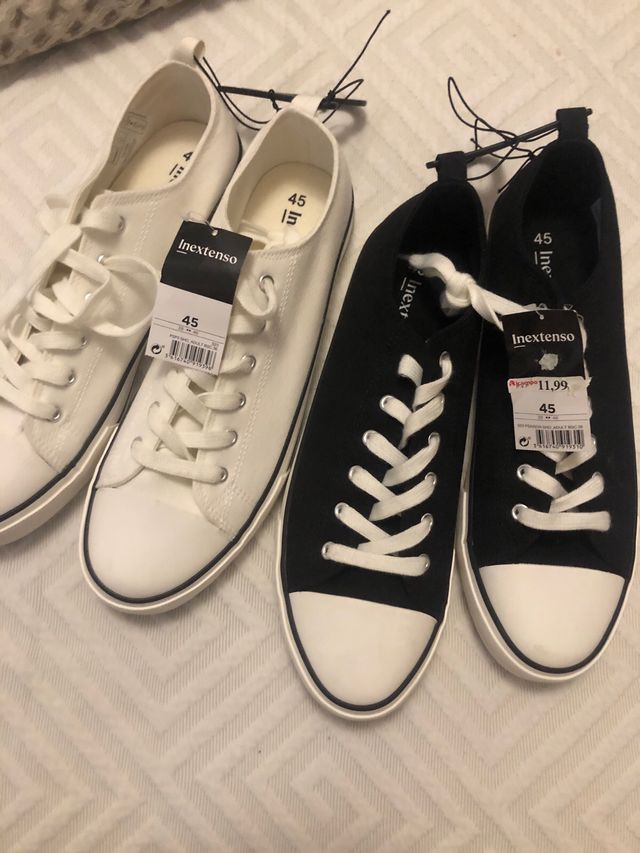 bambas negras y blancas num 45