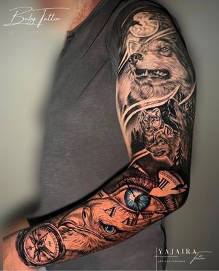 tatuaje de manga externa completa