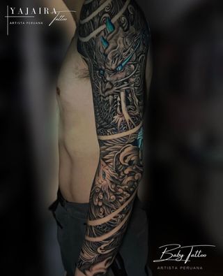 tatuaje de manga externa completa