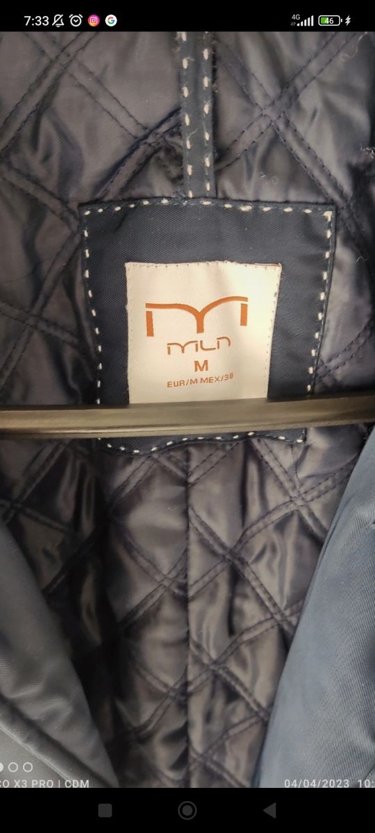 Cappotto da uomo modello Milano 3/4 taglia M blu marino