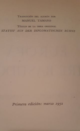 Libro 1952. Europa entre bastidores. 1952