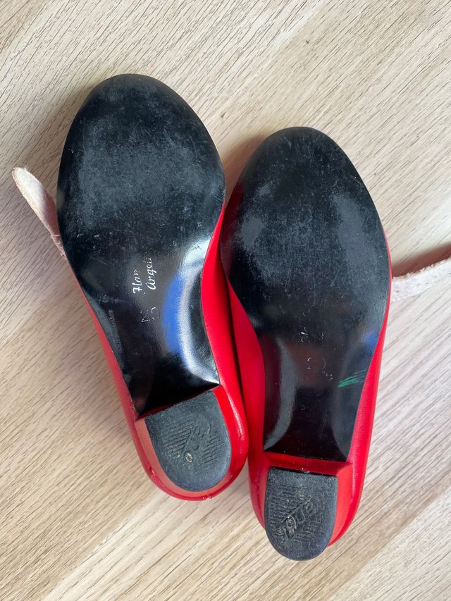 Zapatos tacón flamenco rojo 29 baile niña