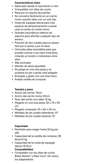 Carro Bugaboo Donkey 2 Gemelar Azul Melange