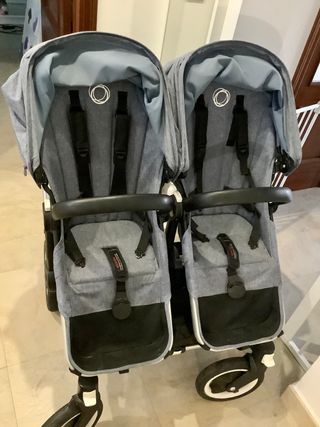 Carro Bugaboo Donkey 2 Gemelar Azul Melange