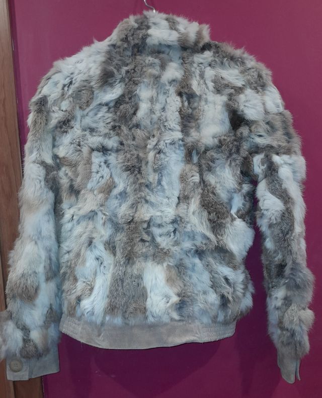 Chaquetón de piel de blanco