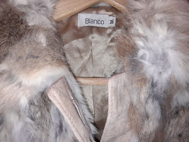 Chaquetón de piel de blanco