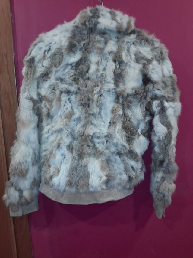 Chaquetón de piel de blanco