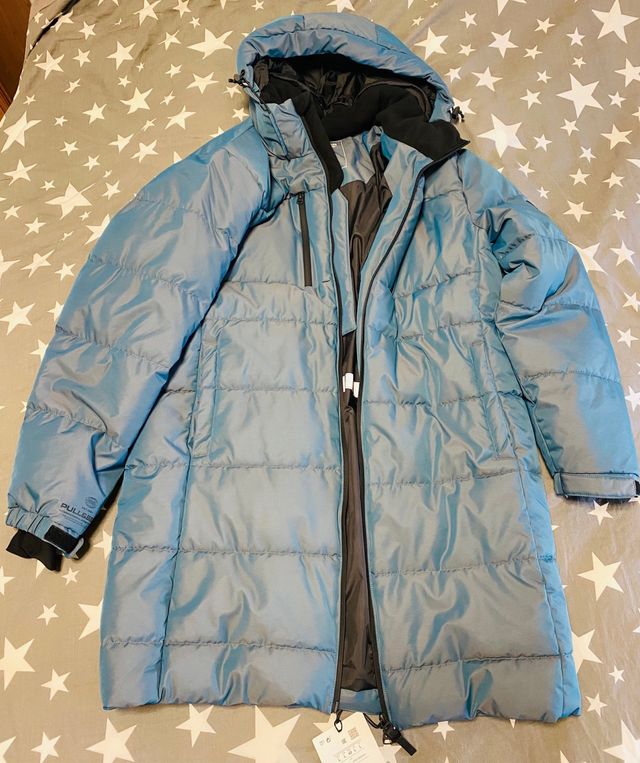 Abrigo Largo Nuevo Pull&Bear Talla L Iridiscente de segunda mano