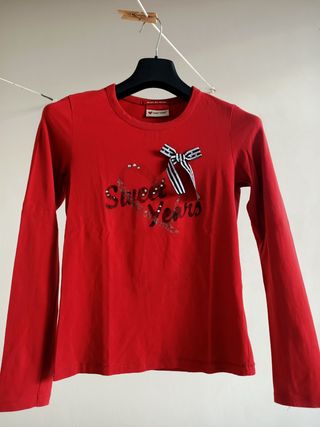 Maglia "Sweet Years" in cotone elasticizzato rossa