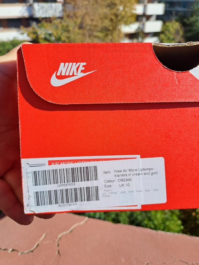 Nike uptempo uomo crema oro 45
