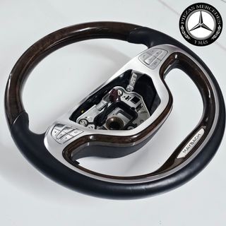 Volante Maybach Mercedes S madera negro con levas