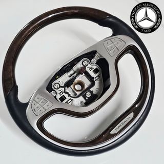 Volante Maybach Mercedes S madera negro con levas