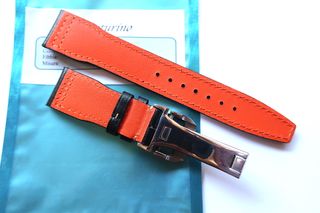 Correa 21mm Pilot Piel Negra Naranja 21/18mm IWC