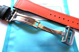 Correa 21mm Pilot Piel Negra Naranja 21/18mm IWC