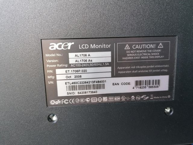 Monitor ordenador ACER