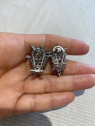 Pendientes plata malaquita y circonitas