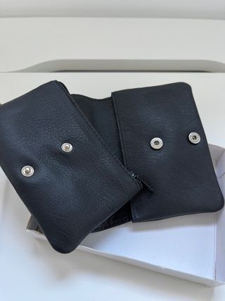 Cartera monedero piel negra