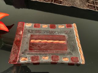 Stella di natale e piattino in vetro di murano