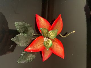 Stella di natale e piattino in vetro di murano