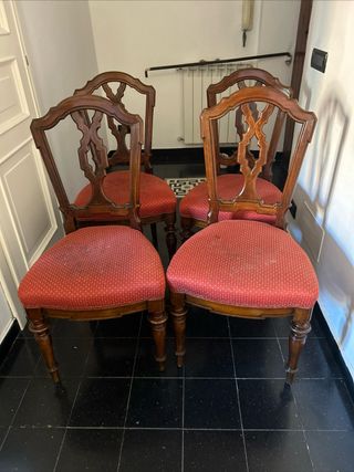 4 sedie antiche del 1800