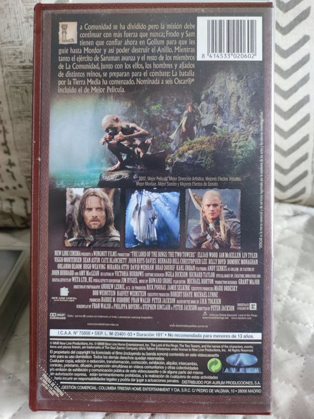 El señor de los anillos: Las dos torres (VHS)