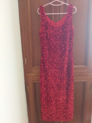 Vestido Rojo Shein Lentejuelas - NUEVO
