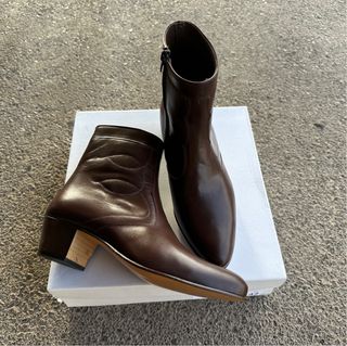 suela botin caballero tacon cubano de piel