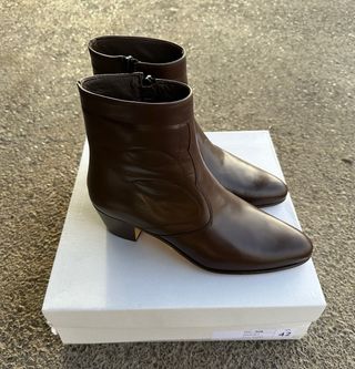 suela botin caballero tacon cubano de piel