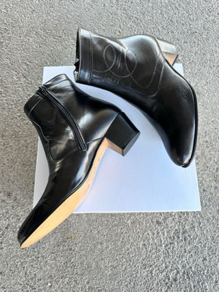 suela botin caballero tacon cubano de piel