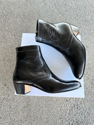 suela botin caballero tacon cubano de piel