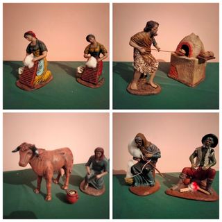 Figura Belén lavandera panadero ordeñando 17 cm