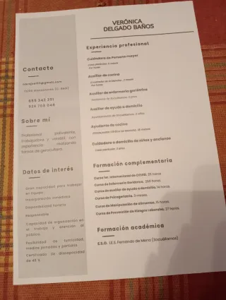 Auxiliar enfermería