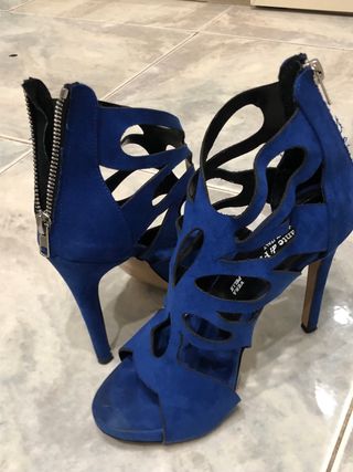 Scarpe sandali blu 36 vera pelle Mercante di fiori