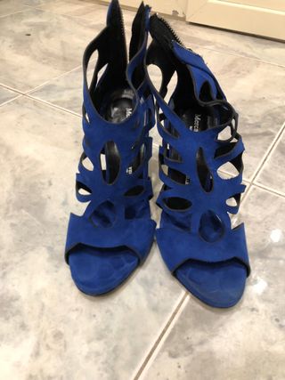 Scarpe sandali blu 36 vera pelle Mercante di fiori
