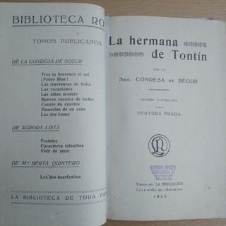 La hermana de Tontín libro de bolsillo antiguo