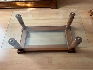 Dos mesas bajas comedor , madera y cristal