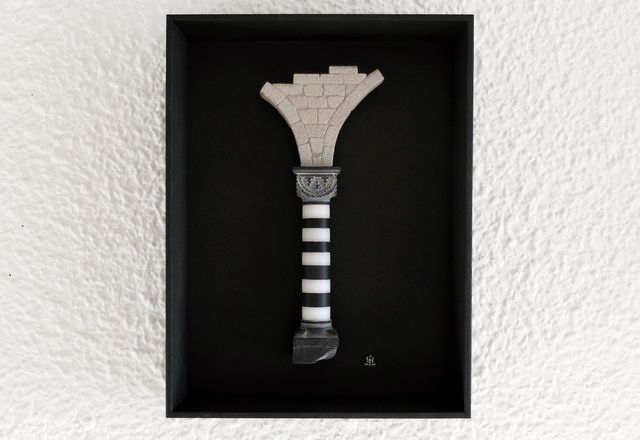 Colonna medievale - miniatura artistica in pietra