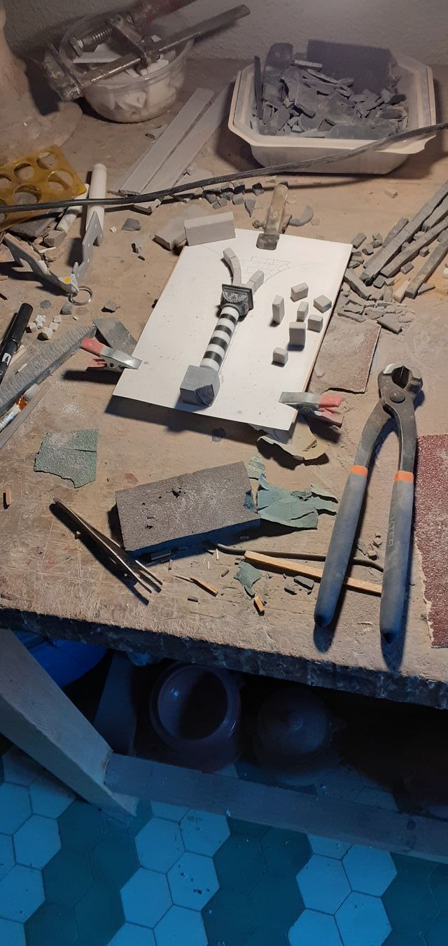 Colonna medievale - miniatura artistica in pietra