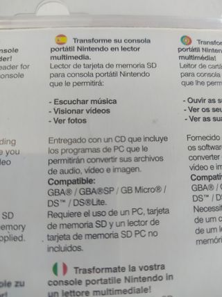 GBA + NINTENDO DS PRECINTADO (READER SD) 