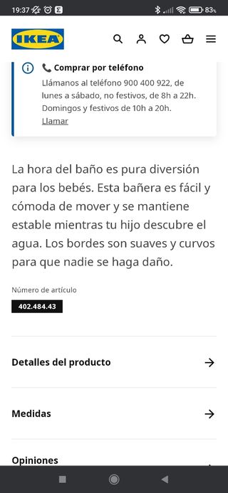 Bañera para bebe de Ikea