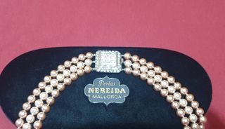 Collar de perlas majoricas. Tono rosa. Atemporal