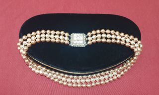 Collar de perlas majoricas. Tono rosa. Atemporal