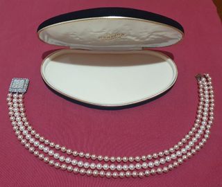 Collar de perlas majoricas. Tono rosa. Atemporal