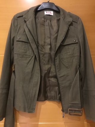 Chaqueta vaquera verde militar talla S