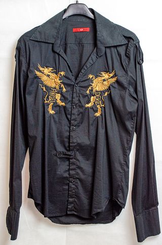 Camicia Angel Devil con dragoni ricamati