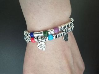 PULSERA baño Plata corazones Boho (TENDENCIA)