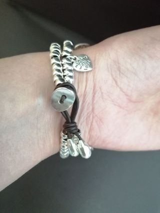 PULSERA baño Plata corazones Boho (TENDENCIA)